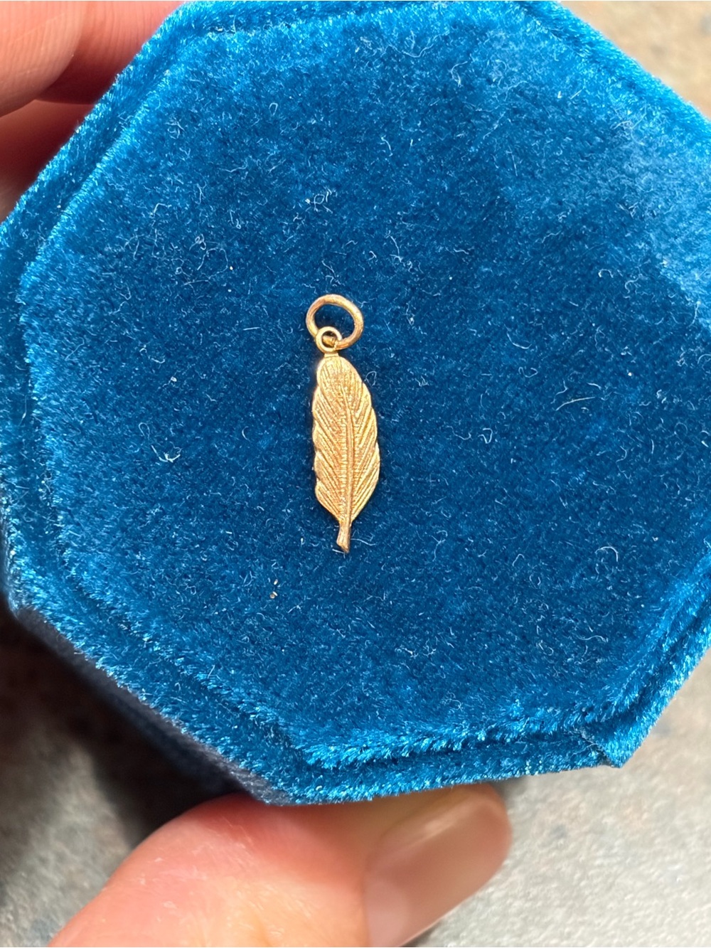 10k Solid Gold Feather Charm